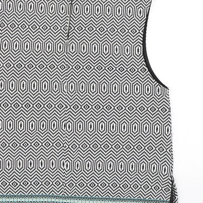 Candy Couture Girls Black Geometric  Cropped Tank Size 14 Years