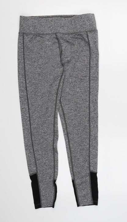 Womens UK Size S Athletic Works Regular Fit Compression Grey Leggings