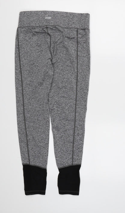 Womens UK Size S Athletic Works Regular Fit Compression Grey Leggings