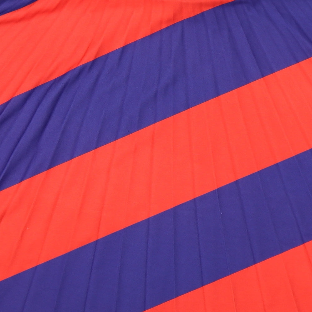 Bershka Womens Multicoloured Striped  Pleated Skirt Size S