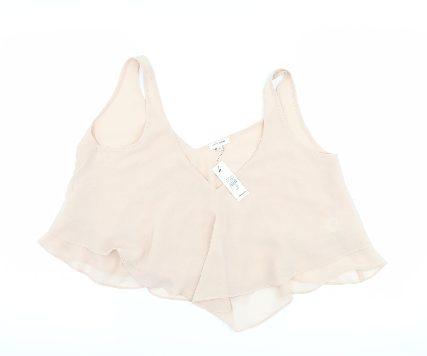 Womens UK Size 8 River Island Pink Cropped Tank