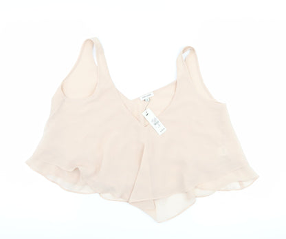 Womens UK Size 8 River Island Pink Cropped Tank