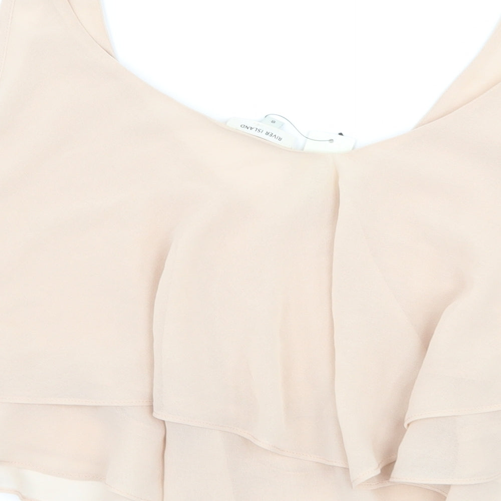 Womens UK Size 8 River Island Pink Cropped Tank