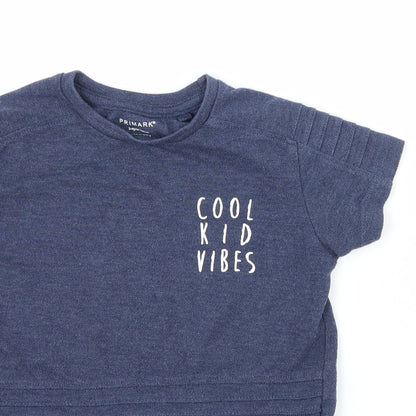 Primark Boys Blue   Basic T-Shirt Size 3-4 Years  - cool kids vibes