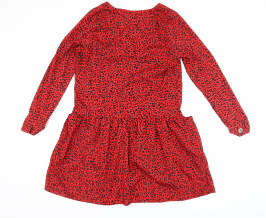 influence Womens Red Floral  Skater Dress  Size 10