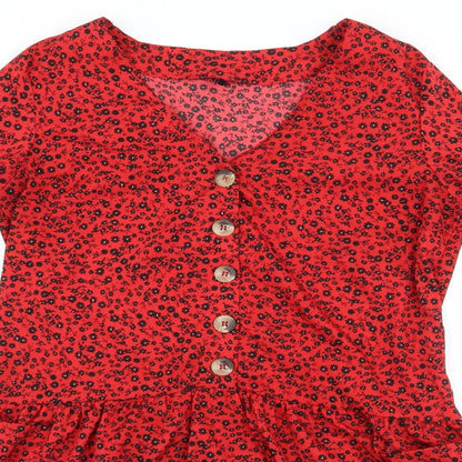 influence Womens Red Floral  Skater Dress  Size 10