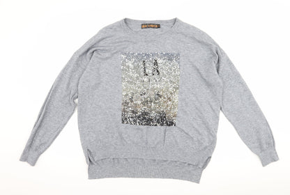QED London Womens Grey   Pullover Jumper Size M  - graphic