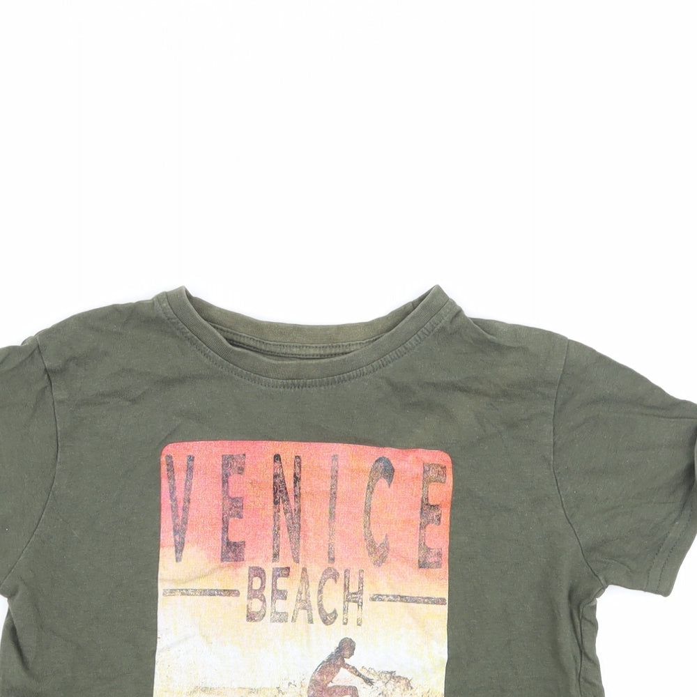 Primark Boys Green   Basic T-Shirt Size 6-7 Years  - Venice Beach California