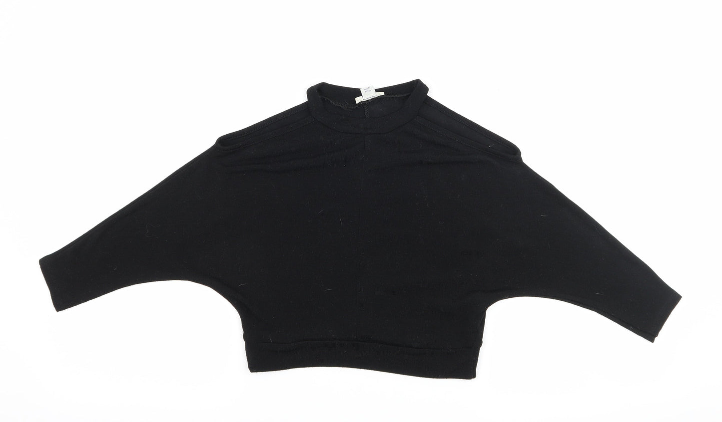 River Island Girls Black   Basic T-Shirt Size 5-6 Years  - Cut Out Shoulder