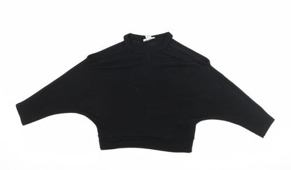 River Island Girls Black   Basic T-Shirt Size 5-6 Years  - Cut Out Shoulder