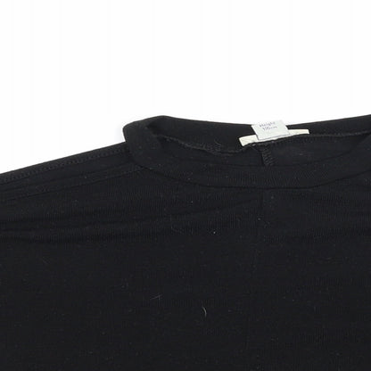 River Island Girls Black   Basic T-Shirt Size 5-6 Years  - Cut Out Shoulder