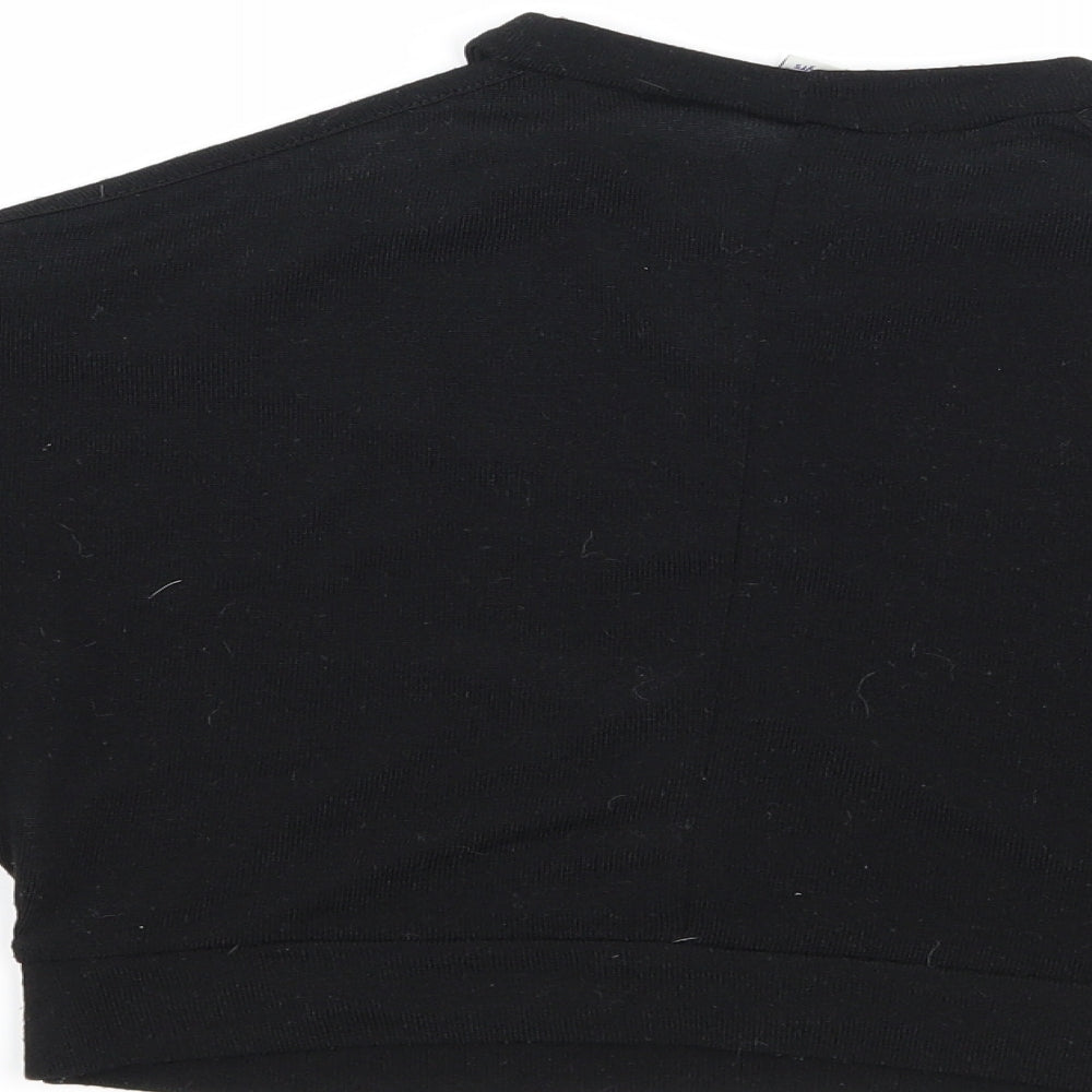 River Island Girls Black   Basic T-Shirt Size 5-6 Years  - Cut Out Shoulder