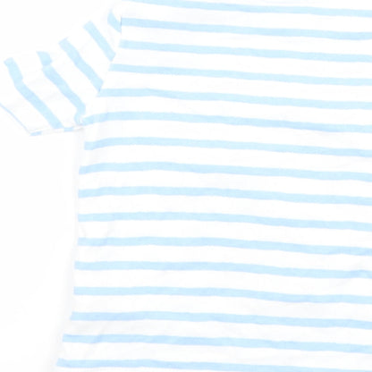 F&F Boys Blue Striped  Basic T-Shirt Size 12-18 Months  - Disney Mickey Mouse