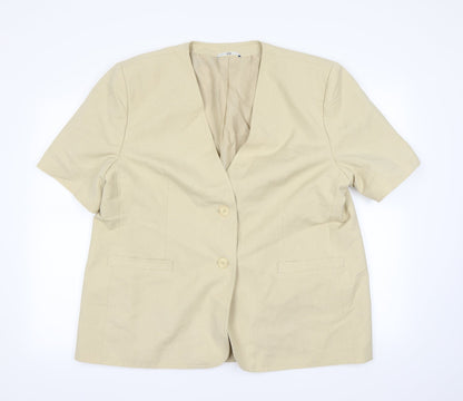 C&A Womens Beige   Jacket Blazer Size 24  - Shoulder Pads