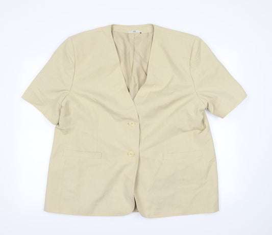 C&A Womens Beige   Jacket Blazer Size 24  - Shoulder Pads
