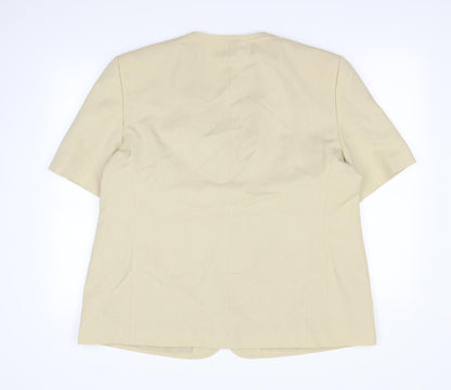 C&A Womens Beige   Jacket Blazer Size 24  - Shoulder Pads