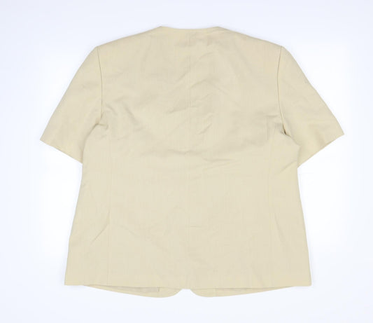 C&A Womens Beige   Jacket Blazer Size 24  - Shoulder Pads