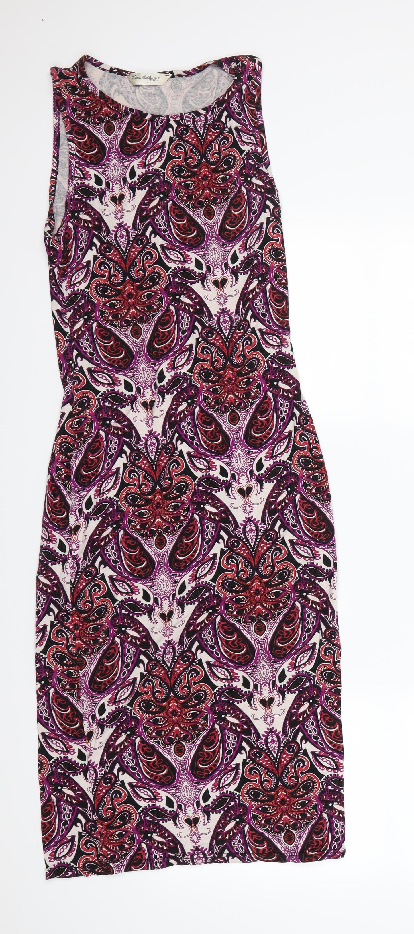 Miss Selfridge Womens Multicoloured Geometric  Bodycon  Size 6