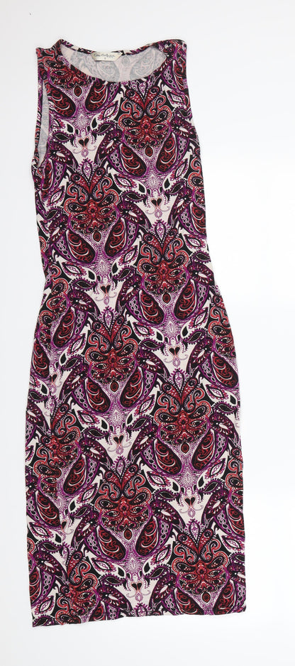 Miss Selfridge Womens Multicoloured Geometric  Bodycon  Size 6