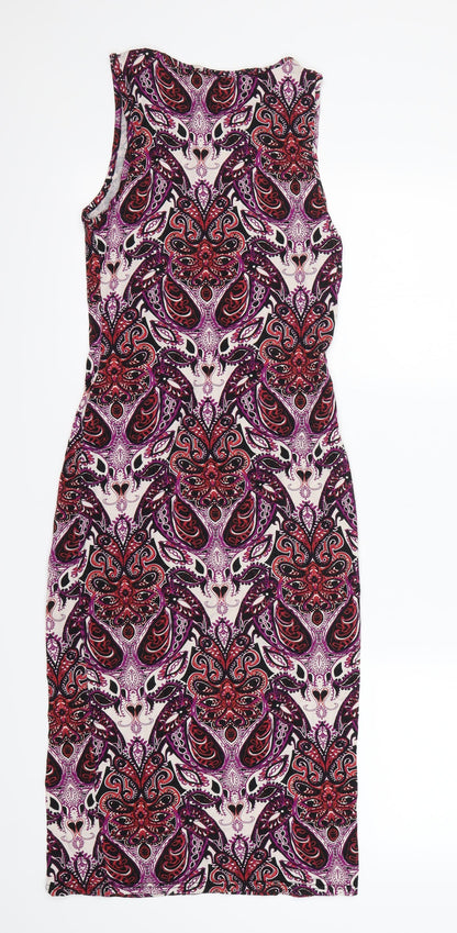 Miss Selfridge Womens Multicoloured Geometric  Bodycon  Size 6