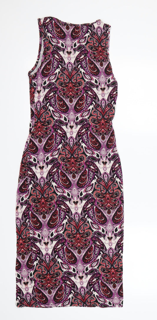 Miss Selfridge Womens Multicoloured Geometric  Bodycon  Size 6