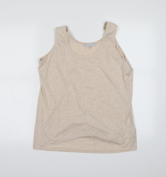 Womens UK Size 16 Redherring Beige Basic Tank