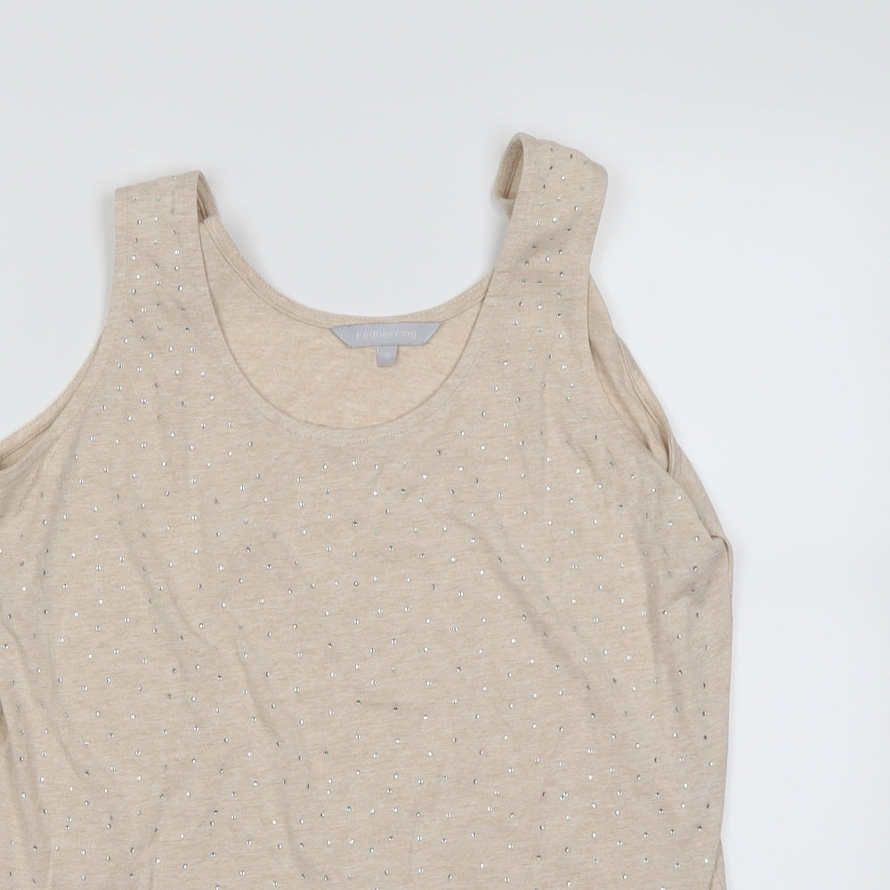 Womens UK Size 16 Redherring Beige Basic Tank