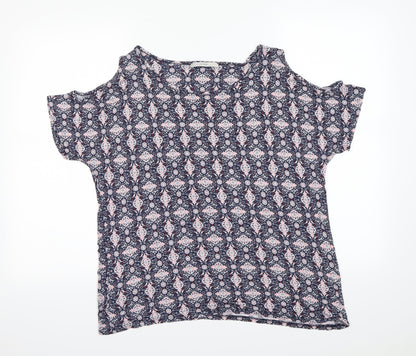 George Womens Ivory Geometric  Basic T-Shirt Size 14