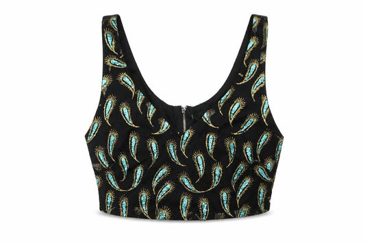 Womens UK Size S Preworn Black Cropped Tank