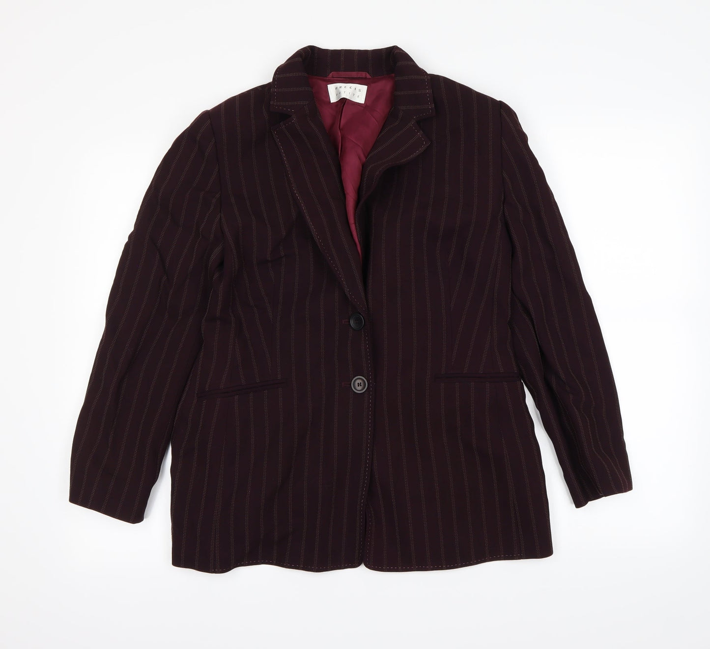 Precis Womens Purple Striped  Jacket Blazer Size 14