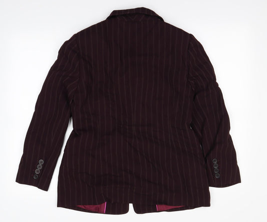 Precis Womens Purple Striped  Jacket Blazer Size 14