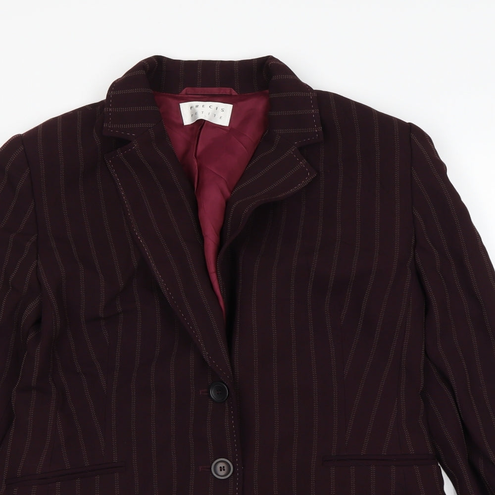 Precis Womens Purple Striped  Jacket Blazer Size 14
