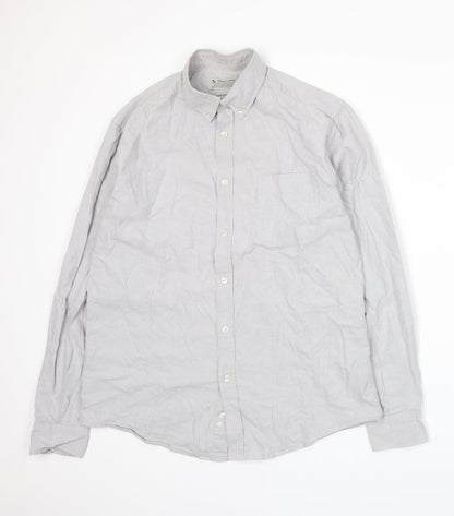 TU Mens Grey    Button-Up Size M