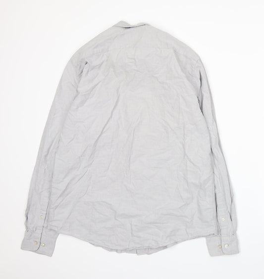 TU Mens Grey    Button-Up Size M
