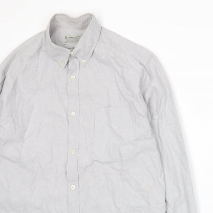TU Mens Grey    Button-Up Size M
