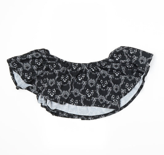 #LOTD Womens Black Paisley  Cropped T-Shirt Size 8