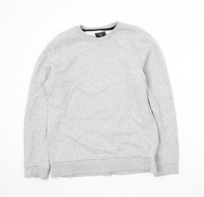 Mens UK Size S F&F Grey Pullover Sweatshirt