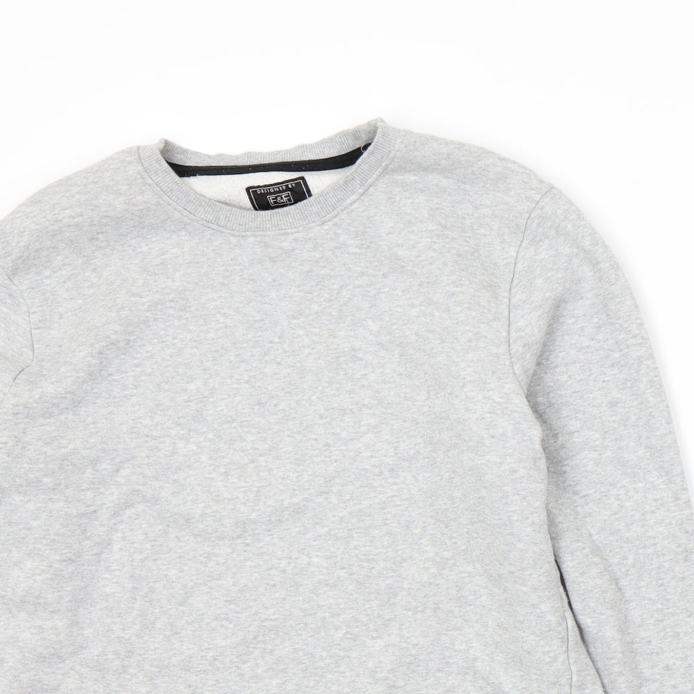 Mens UK Size S F&F Grey Pullover Sweatshirt