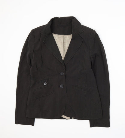 New Look Womens Black Striped  Jacket Suit Jacket Size 14