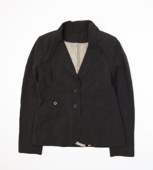 New Look Womens Black Striped  Jacket Suit Jacket Size 14