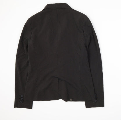 New Look Womens Black Striped  Jacket Suit Jacket Size 14