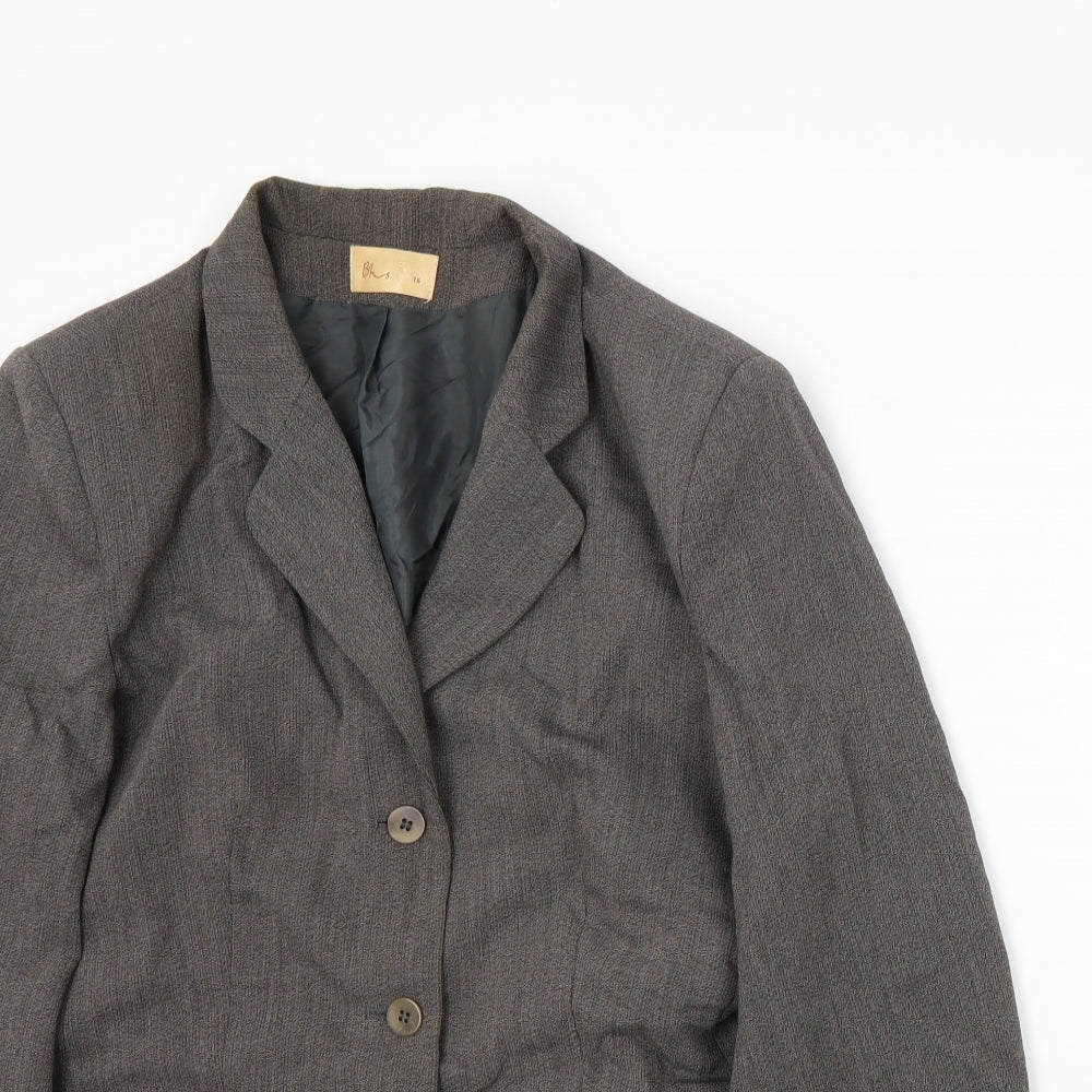 BHS Womens Grey Batik  Jacket Suit Jacket Size 16