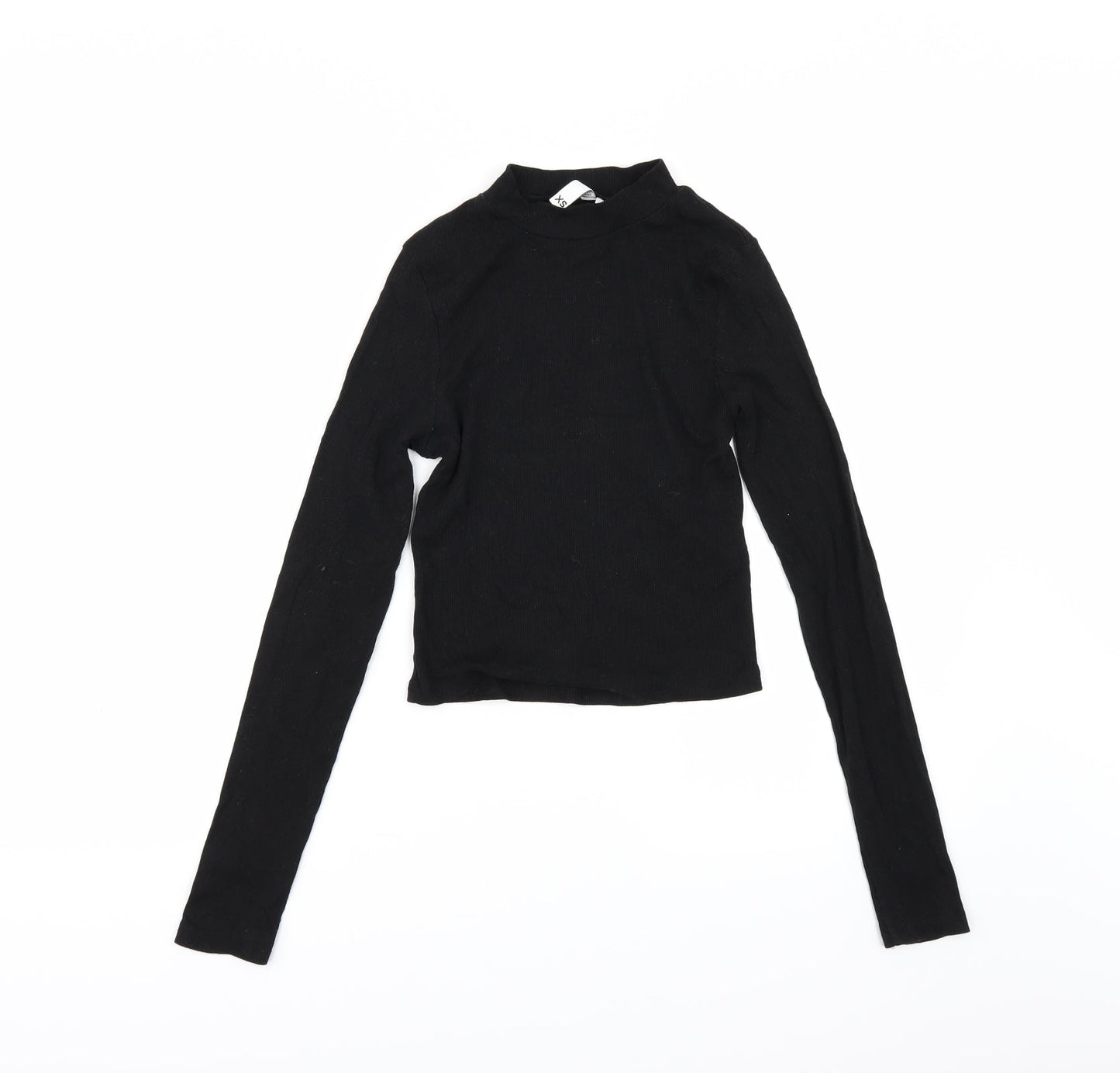 Womens UK Size XS H&M Black Basic T-Shirt