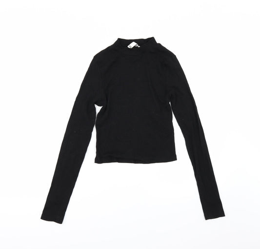 Womens UK Size XS H&M Black Basic T-Shirt