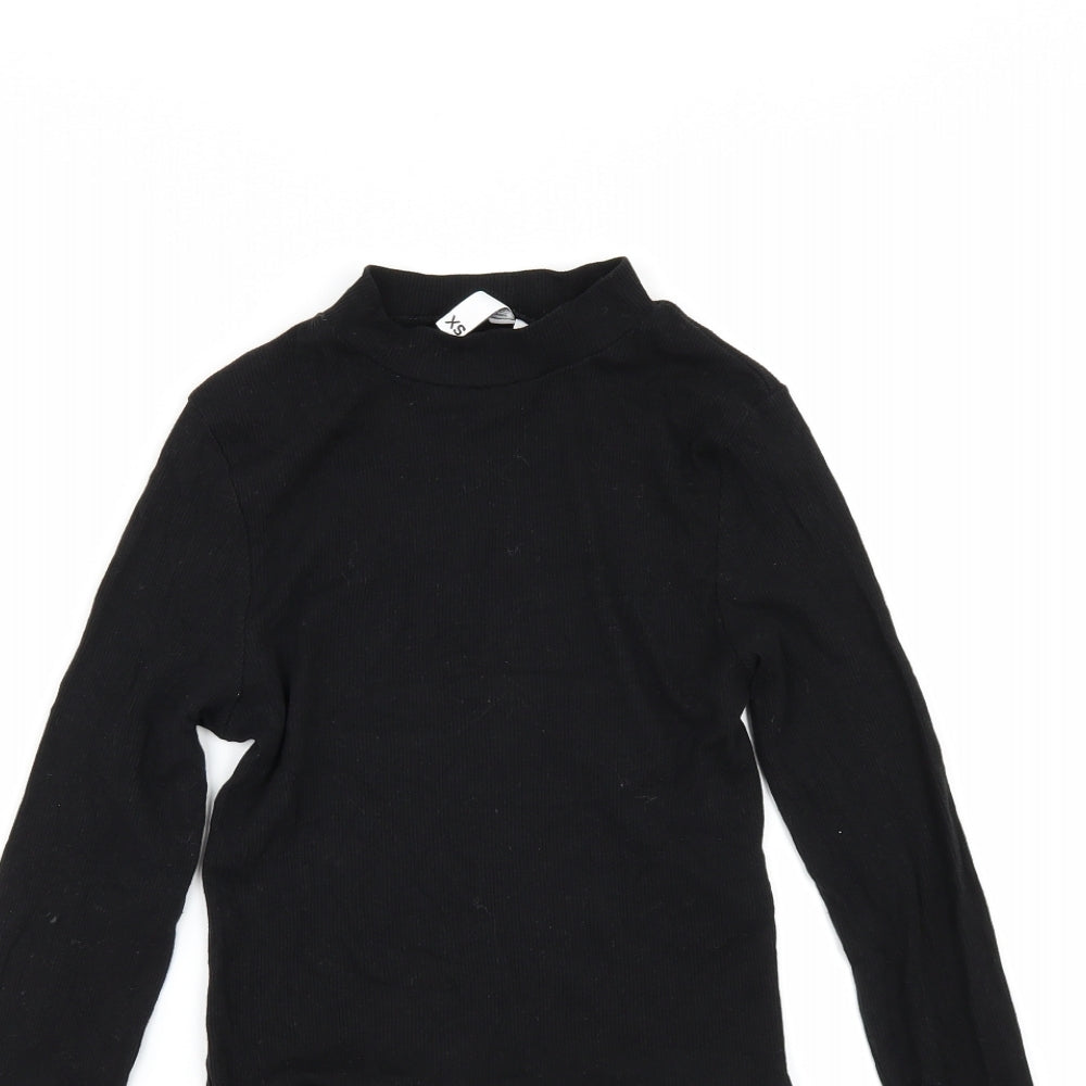 Womens UK Size XS H&M Black Basic T-Shirt