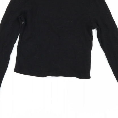 Womens UK Size XS H&M Black Basic T-Shirt