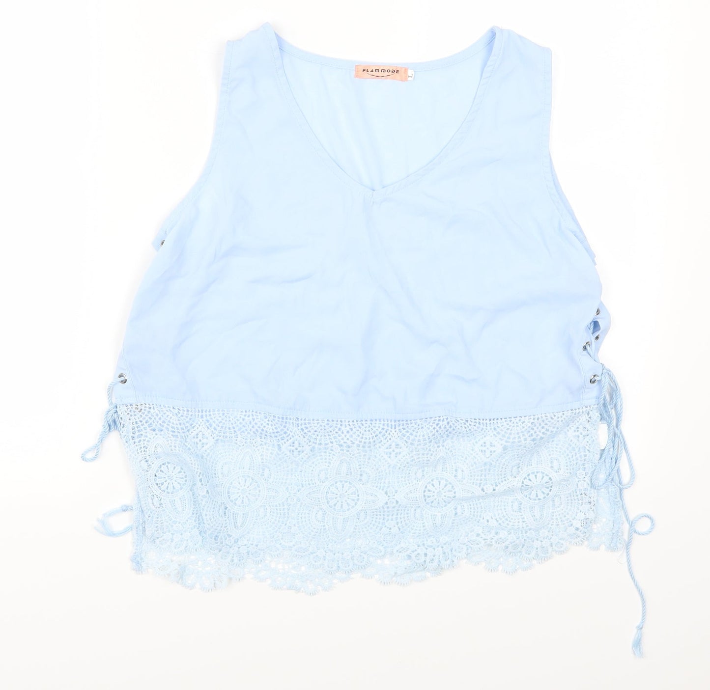 Womens UK Size L Flammode Blue Basic Tank