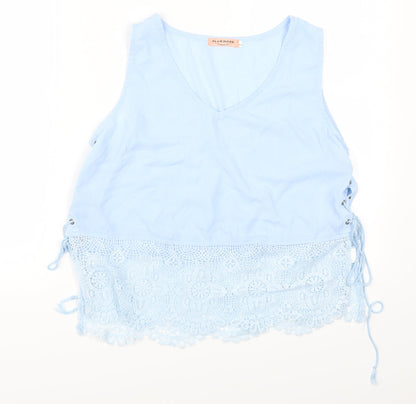 Womens UK Size L Flammode Blue Basic Tank