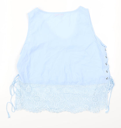Womens UK Size L Flammode Blue Basic Tank