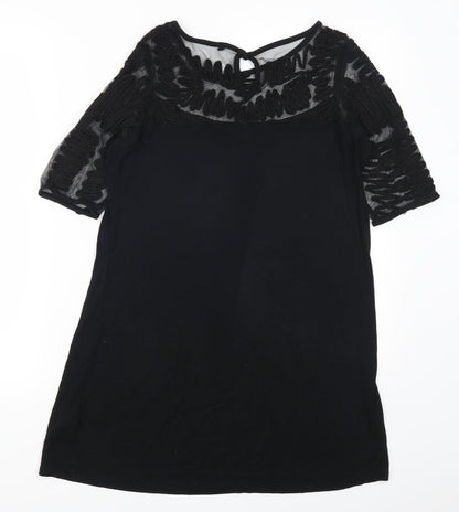 Womens UK Size 8 NEXT Black Basic T-Shirt